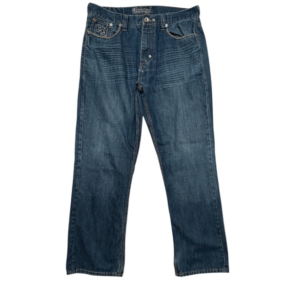 COOGI Jeans Embroidered COOGI Spellout Heritage 5 Pockets W38 L34 Urban Hip Hop - Picture 3 of 16